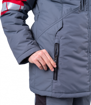 iForm™ Куртка ХАЙ-ТЕК SAFETY зимняя женская серо-чёрно-красная