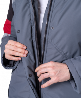 iForm™ Куртка ХАЙ-ТЕК SAFETY зимняя женская серо-чёрно-красная