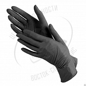 BENOVY Перчатки нитриловые текстурированные на пальцах черные размер М 50 пар в упаковке